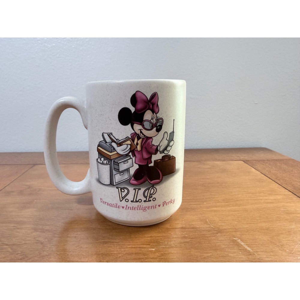 Walt Disney World‎ Minnie Mouse VIP Career Woman Coffee Mug Vintage Speckled